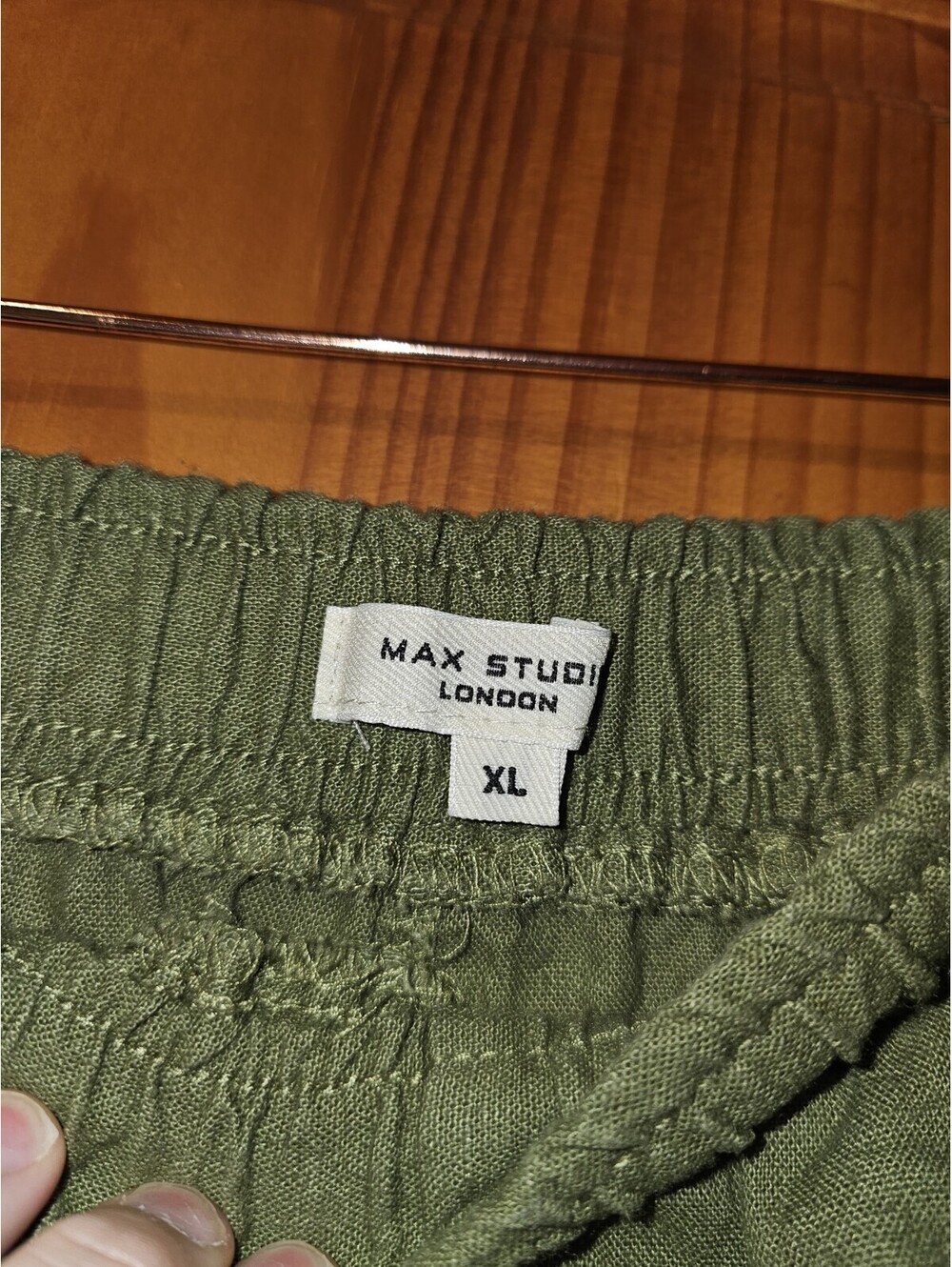 Max Studio London Green Olive Stretcht Cargo Pants Womens Size XL - Picture 4 of 12